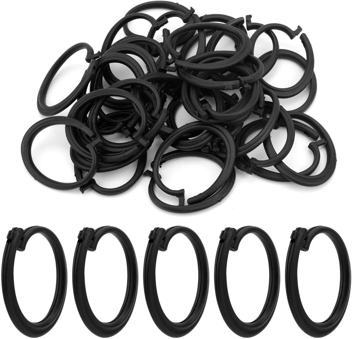 Omgoods - 50 Stuks Plastic Haken voor Arbor Gordijnen - Zwart