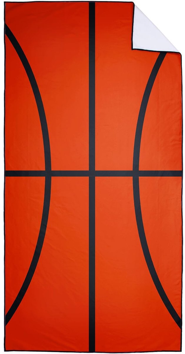 Omgoods - Sneldrogende Strandhanddoek - Lichtgewicht Microvezel, 90 x 180 cm, Basketball Motief