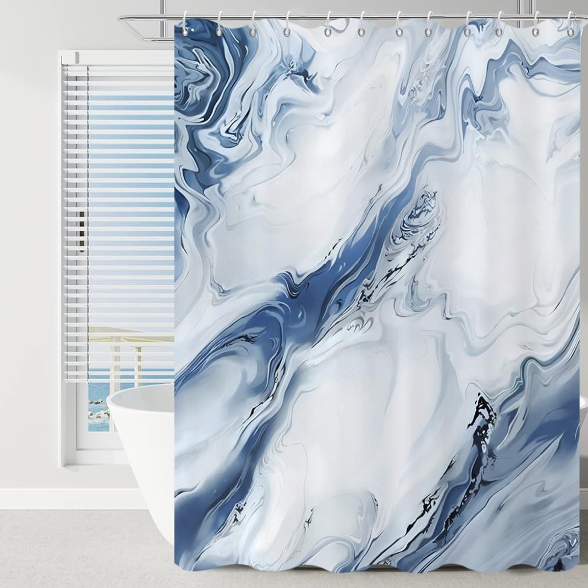 Omgoods - Modern Abstract Douchegordijn 180 x 180 cm met Waterverf