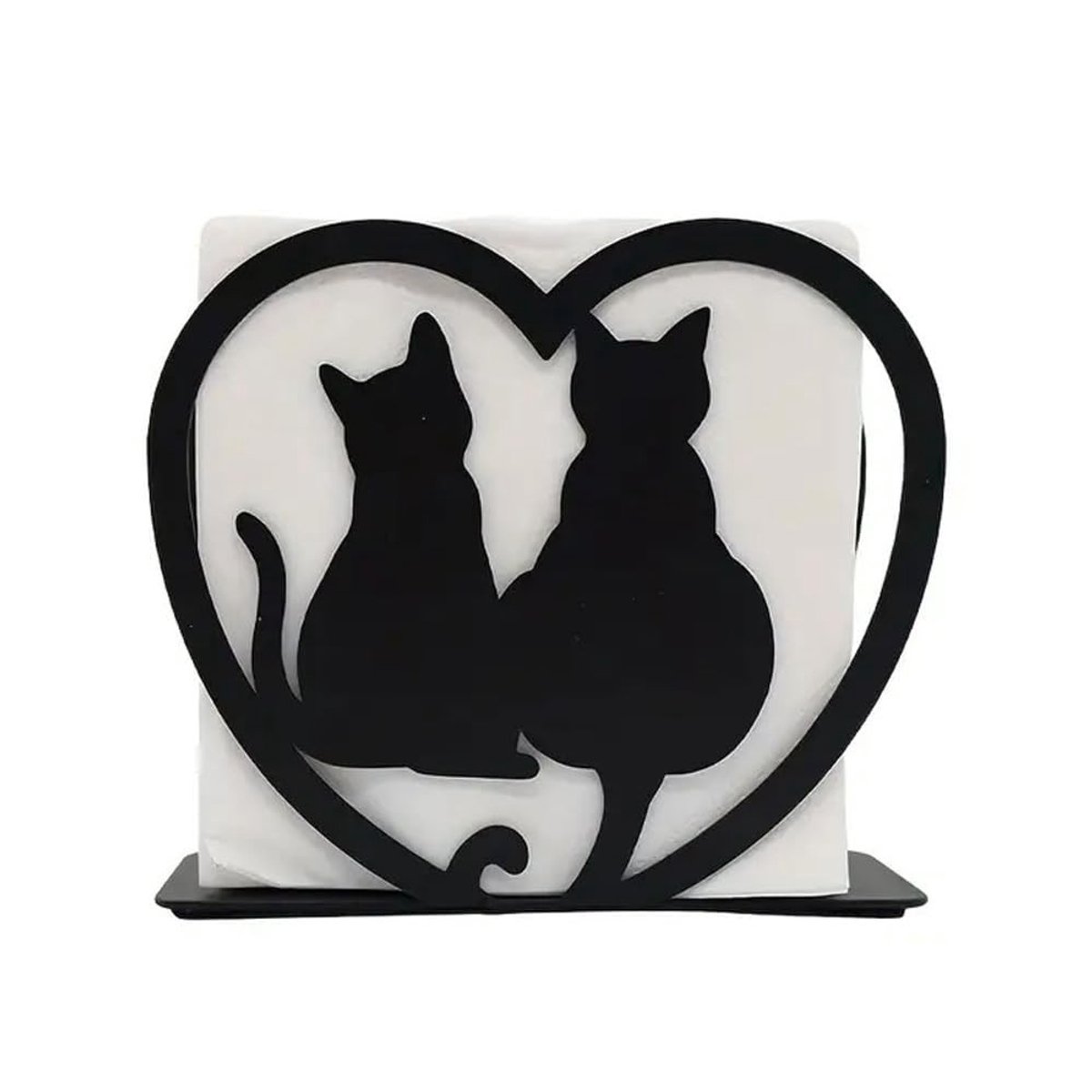 Omgoods - Metalen Servet Houder met Kat Patroon - Multifunctionele Organizer