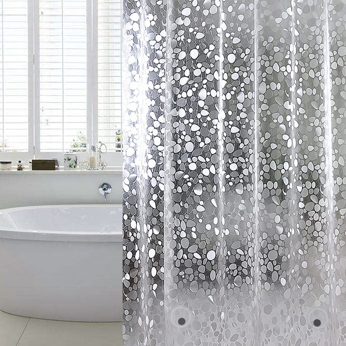 Omgoods - Anti-Schimmel Douchegordijn met Magneten 180 x 220 cm Waterdicht EVA