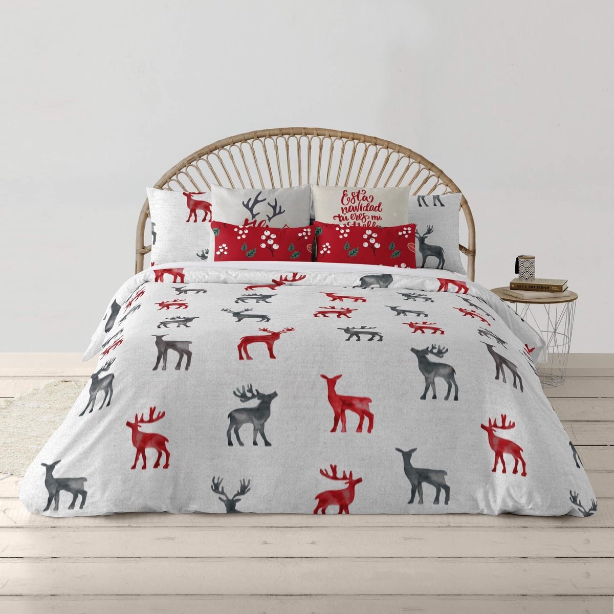 Omgoods - Kerst Dekbedovertrek met Knopen 220 x 220 cm