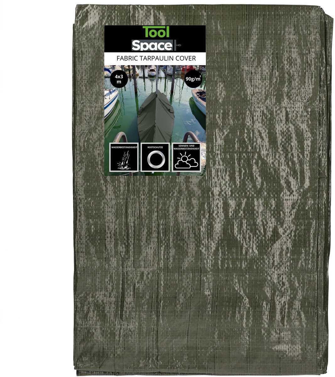 Omgoods - ToolSpace Tarpaulin 4mx6m | Groene Beschermzeil met Oogjes