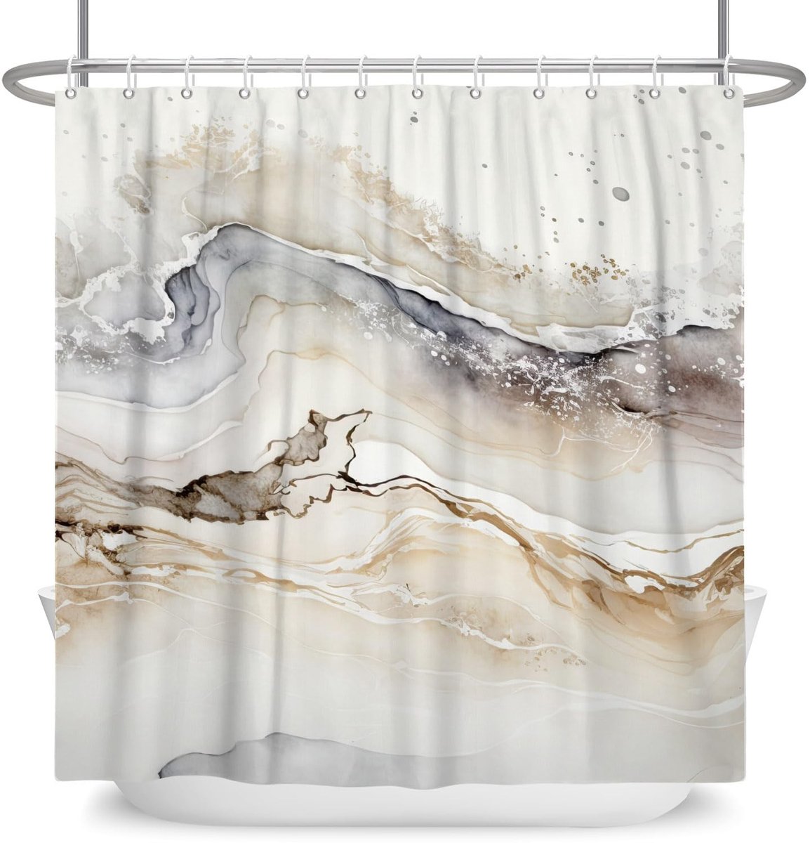 Omgoods - Moderne Douchegordijn met Marmerlook 180x180cm