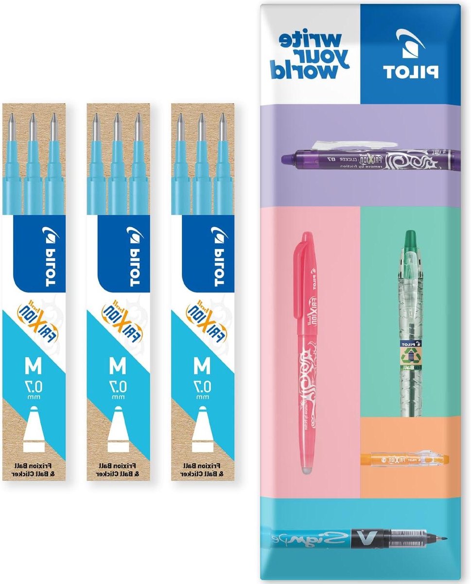 Hitte-uitwisbare Navullingen - Rollerball Pen Vullingen - Fouten Corrigeren - Direct Overschrijfbaar - 9 Stuks - Lichtblauw
