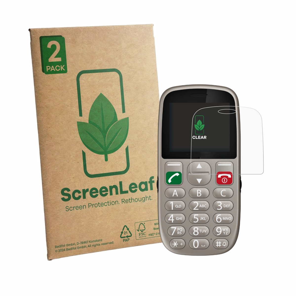2 Stuks Screenprotector voor Gigaset GL395 - Hoogwaardige Beschermfolie transparant