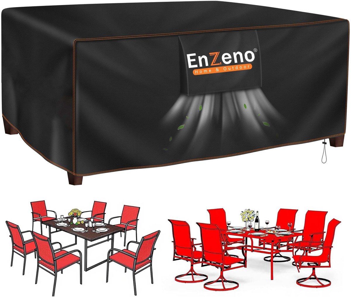 Omgoods - Waterdichte Tuinmeubelhoes 125x63x74cm - Beschermende Cover voor Tafel en Stoelen