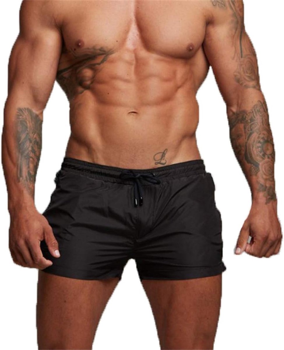 Shorts voor heren, korte zwembroek, heren, zwembroek, boxer, zwembroek, watersport, korte broek, sneldrogend, zwemshorts met ritssluiting