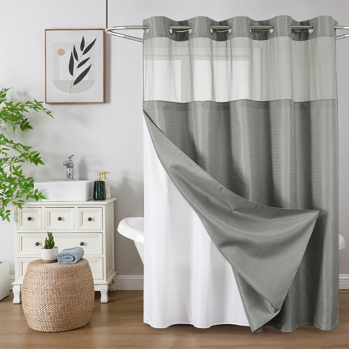 Omgoods - Kleurrijk Sterren Douchegordijn met Klikbare Voering 182 x 180 cm