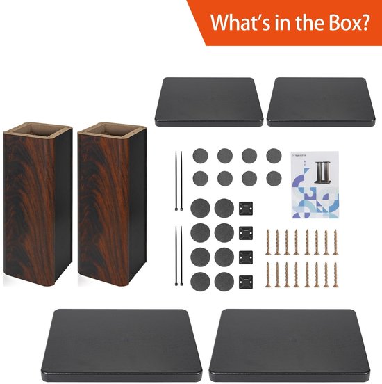 Omgoods - 30 cm Houten Speakerstandaard - Robuuste Houder voor HiFi Speakers — afbeelding 2