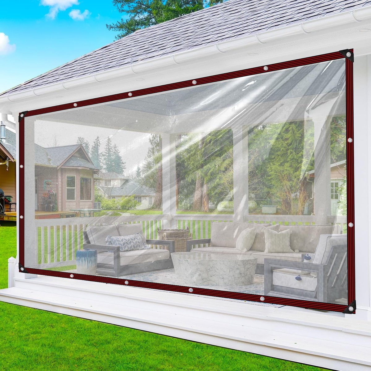 Omgoods - Transparante Tarpaulin 1.5 x 5 m voor Buitenmeubilair