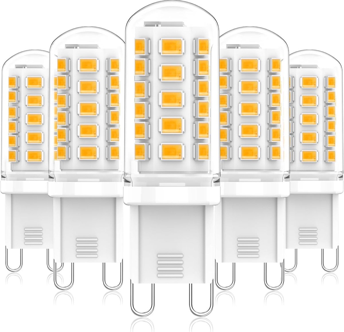 G9-lamp 3W komt overeen met 40W 50W halogeen G9, 500LM, minilamp, warm wit 2700K, trillingsvrij, AC220-240V, NIET dimbaar, 5 stuks