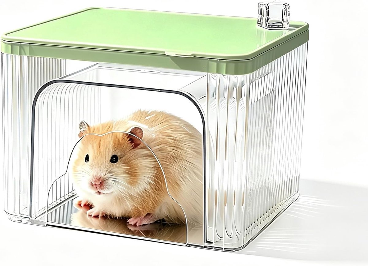 Hamsterschuilplaats, cool hamsternest met roestvrijstalen bodemplaat, hamsterhuis voor terrariumdecoratie