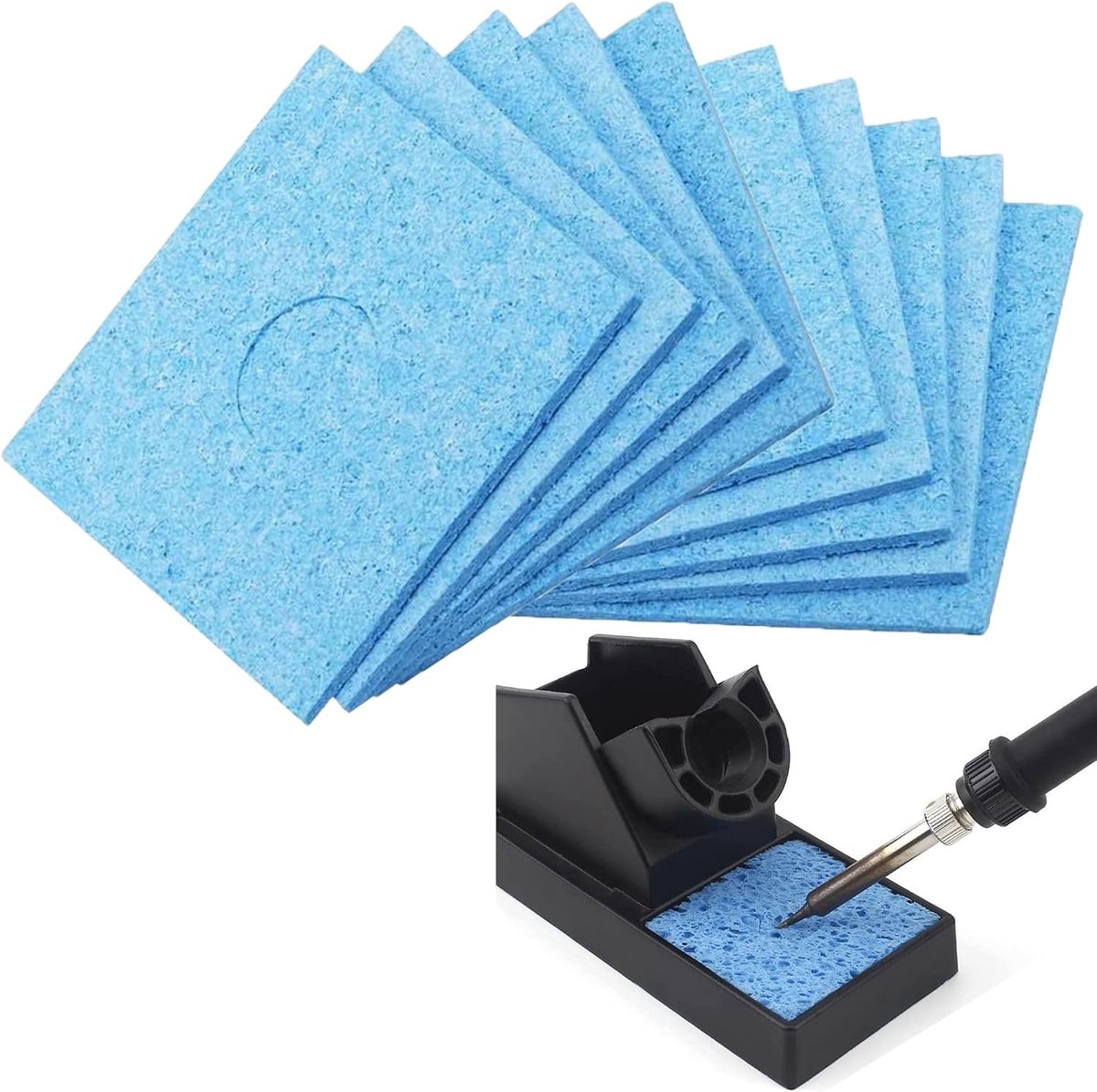 Tip Reiniger Het Elektrisch Lassen Reinigen Spons Soldeer Lassen Schoonmaken10 Stuks Soldeerbout Reinigingsspons Verdikte 5,5 * 5,5 Cm Vierkant Hittebestendig Soldeerbout Kop Reinigingsspons
