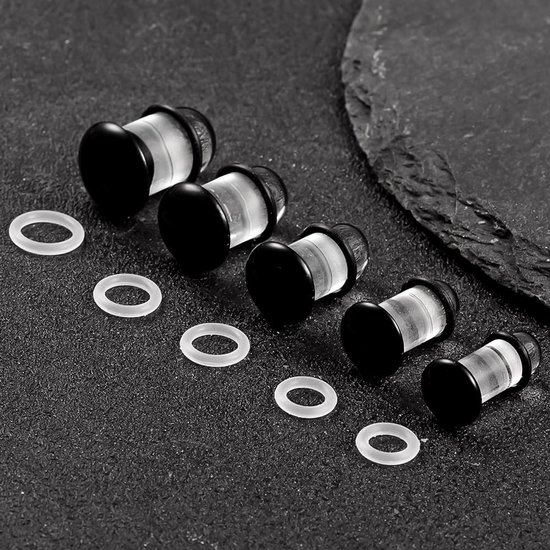 Oor Stretching Kit Glas 1.6-10mm 12 STKS/8 STKS Tunnels Stekkers Tapers 14G-00G Brancards Expander Oren Piercing Sieraden voor Mannen Vrouwen — afbeelding 3
