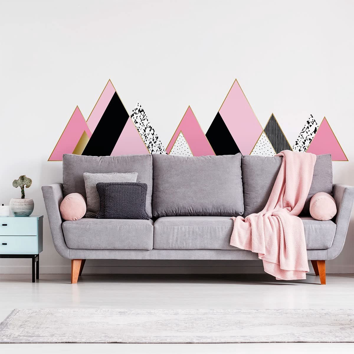 Omgoods - Muurstickers - Decoratie Slaapkamer Woonkamer - Enorme Muursticker Scandinavische Bergen - 100 x 150 cm