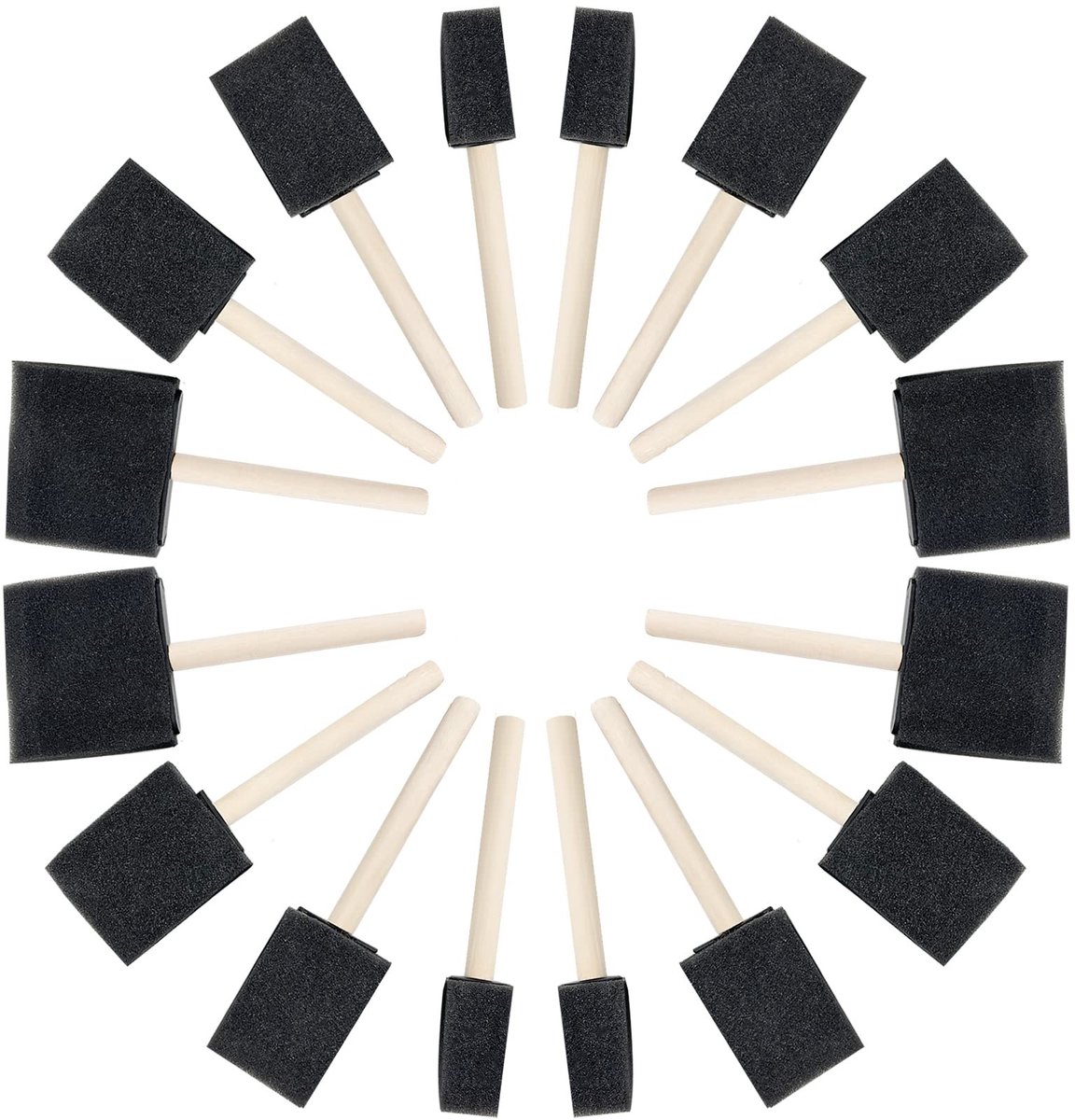 Omgoods - 40 Stuks Foam Verfkwasten Set - Diverse Maten voor Acryl en Waterverf