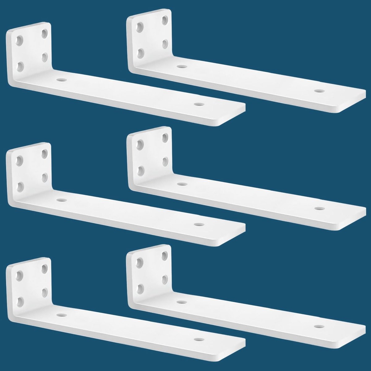 Omgoods - 6 Stuks Sterke Stalen Plankdragers - Witte Planksteunen voor Industrieel Gebruik