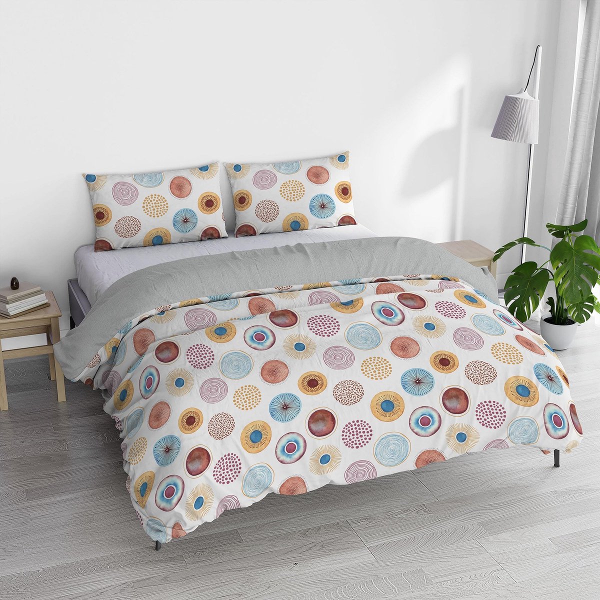Omgoods - Watercolor Beddengoedset van 100% Katoen voor Tweepersoonsbed