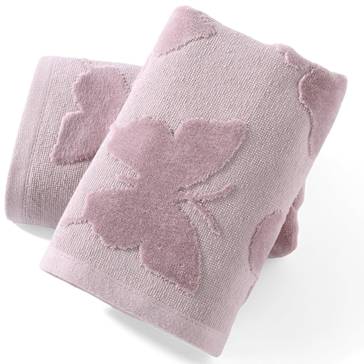 Omgoods - Set van 2 Decoratieve Handdoeken met Vlinderpatroon, 100% Katoen, Super Zacht en Absorberend