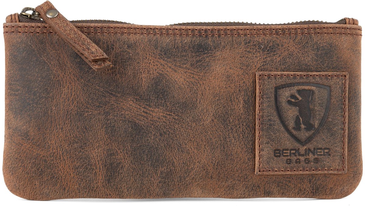 Omgoods - Vintage Leer Etui met YKK-Ritssluiting voor Pennen