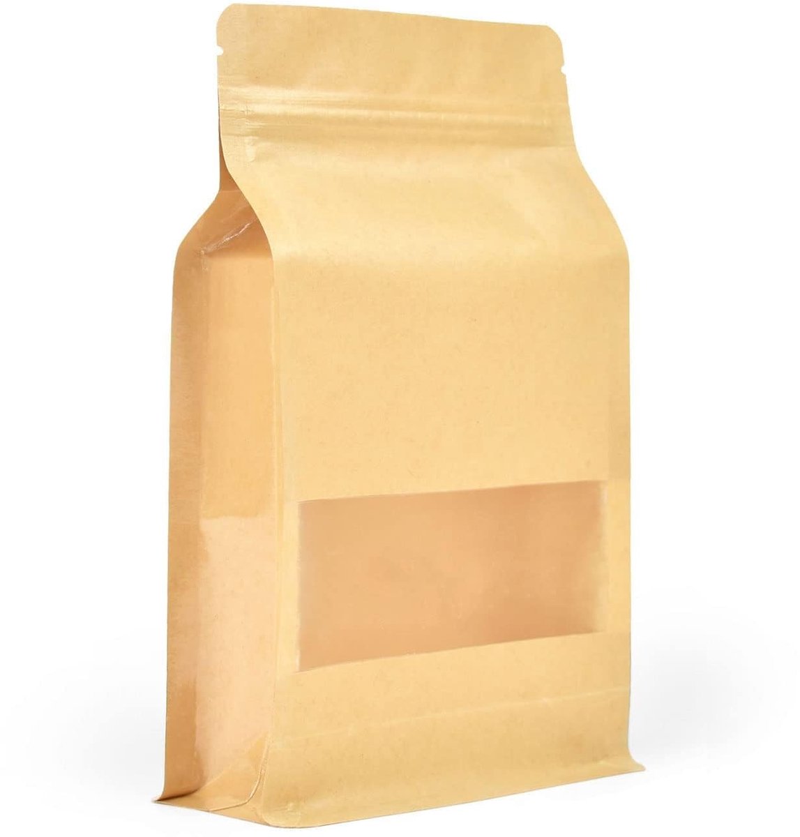 Omgoods - 100 Bruine Kraft Voedselzakjes met Venster