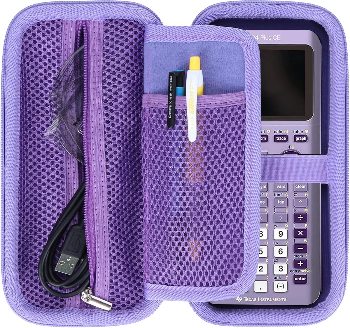 SnelShoppen - Hard Beschermcase Geschikt voor Grafische Rekenkundige TI-83 Premium CE/TI-82/TI-Nspire CX II-T/TI-30 ECO RS/TI-84 Plus CE-T - Duurzaam