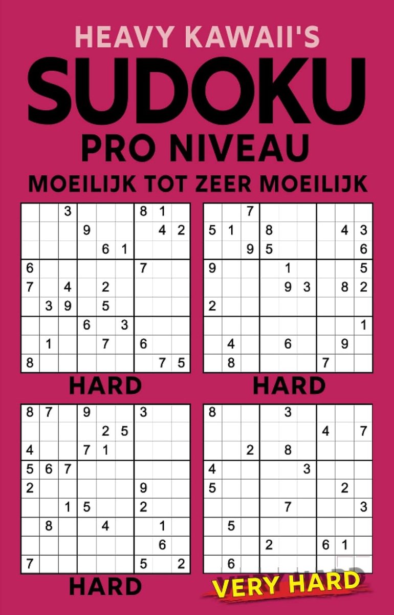 SnelShoppen - Heavy Kawaii's Sudoku Pro Niveau - Moeilijke tot Zeer Moeilijke Sudoku's voor Gevorderden, 200 Puzzels, Perfect voor Professionals, Brei