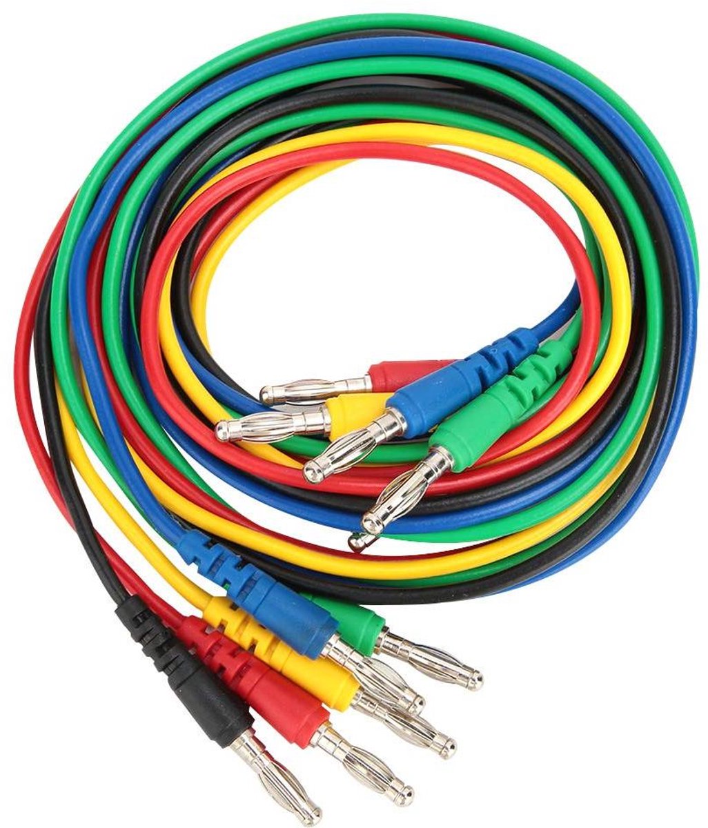Testsnoerset - Meetkabels Multimeter - Elektrische Tests - Geïsoleerde Stekkers - 4 mm - Zwart