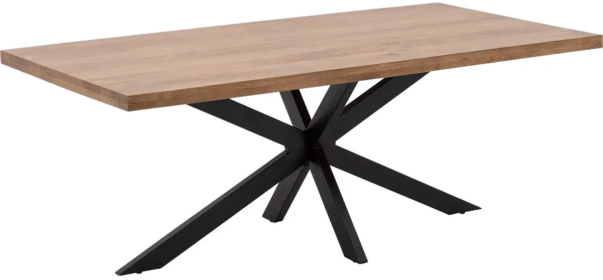 Goossens Eettafel Lecca - 200 x 76 x 100 - mango - bruin - rechthoekig mango naturel gelakt