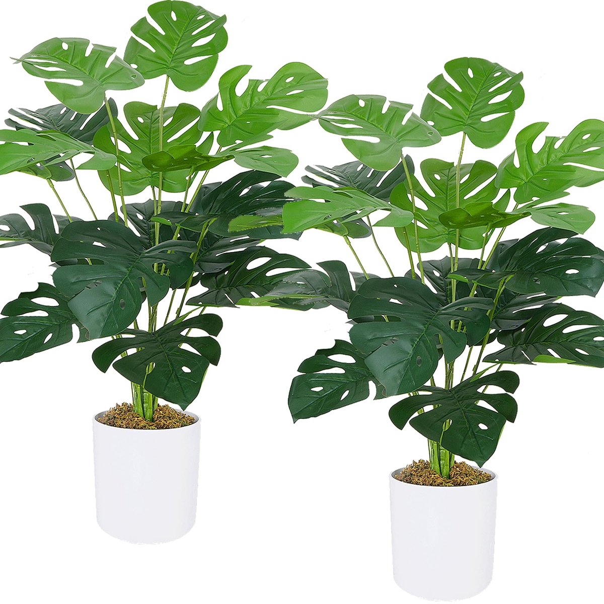 Kunstmatige potplanten, 75 cm, grote kunstplanten, met pot, namaaktropische planten, kunstmatige Monstera, plant, kamerplanten voor badkamer, woonkamer, balkon, kantoor, decoratie