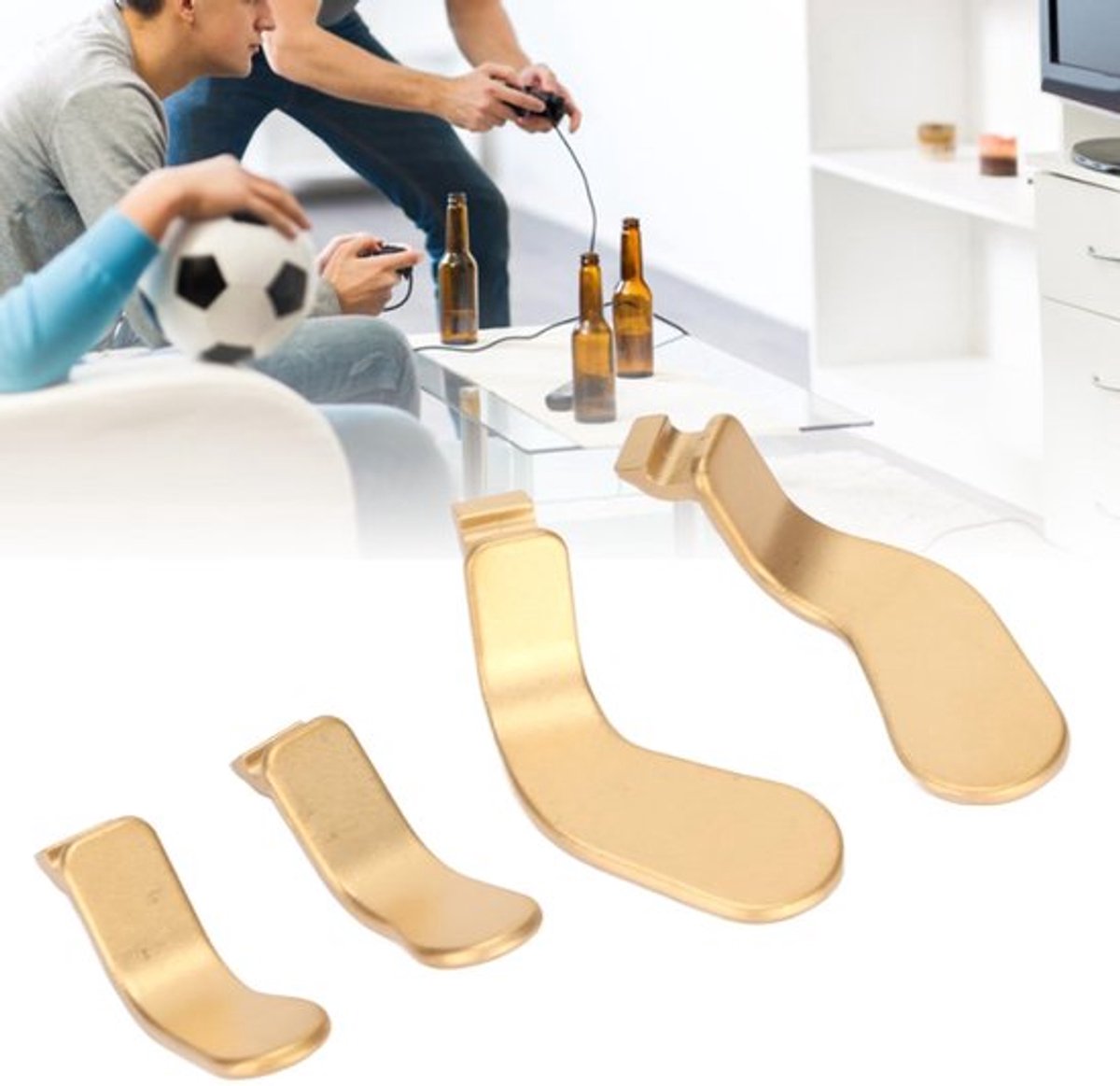 Dailygoody - Controllerpaddles Roestvrij Staal, Goud, 4 Stukken