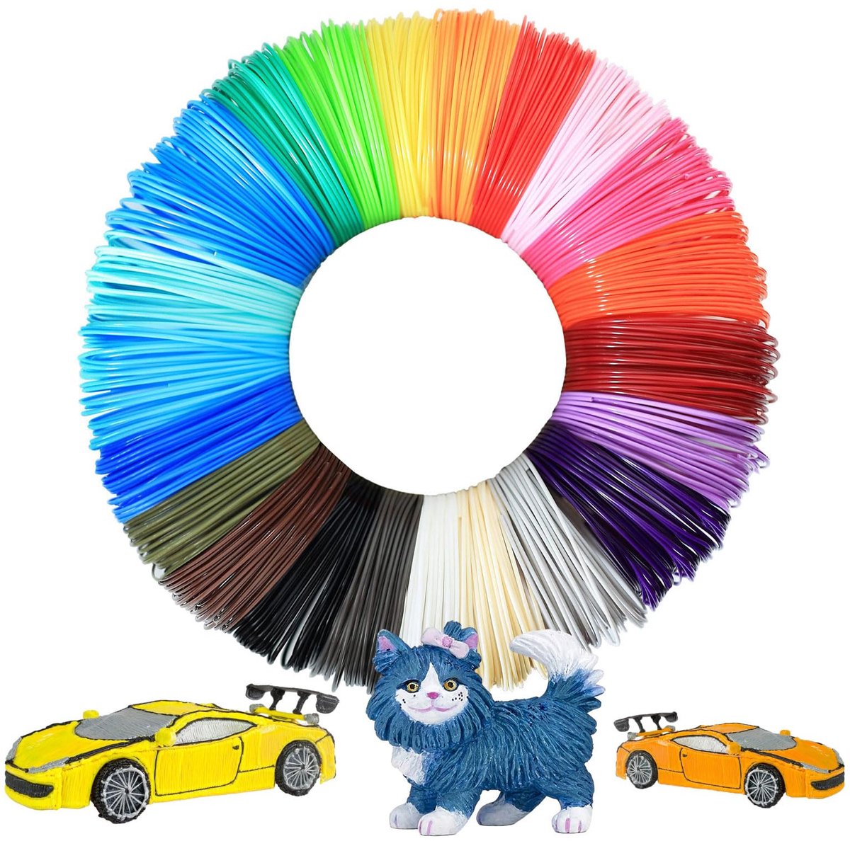 3D-pen filament PLA, 30 kleuren PLA-filament 3D-pen 1,75 mm per 5 m totaal 150 m, 3D-penkleuren, 3D-pen accessoires
