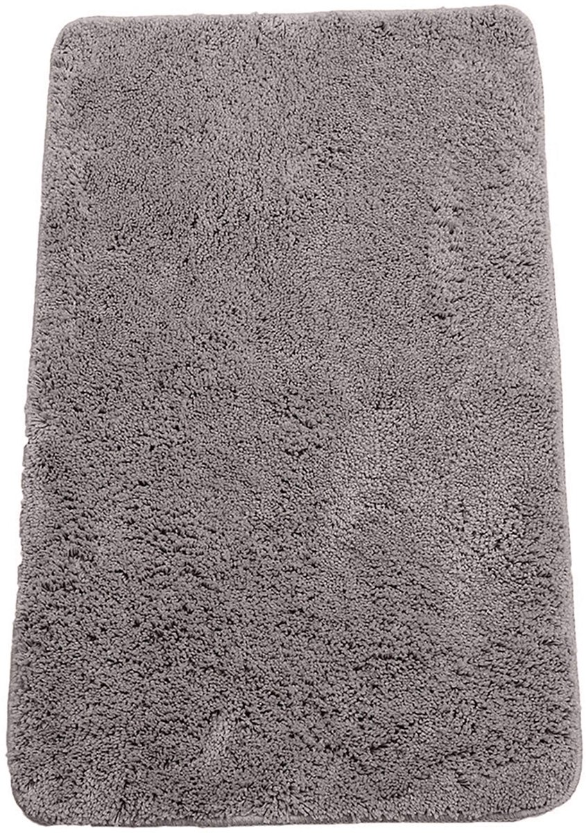 Badkamertapijt 70x120 cm – Rechthoekige badkamermat van chenille – Zacht, antislip, goed absorberend, machinewasbaar badmat – Grijs