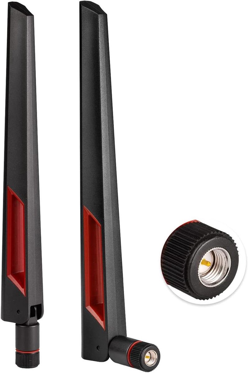 Wifi Antenne Set - Router Antenne Draadloze Antenne - Netwerk Verbeteren - Dual Band 2.4GHz 5GHz - 8dBi - Zwart