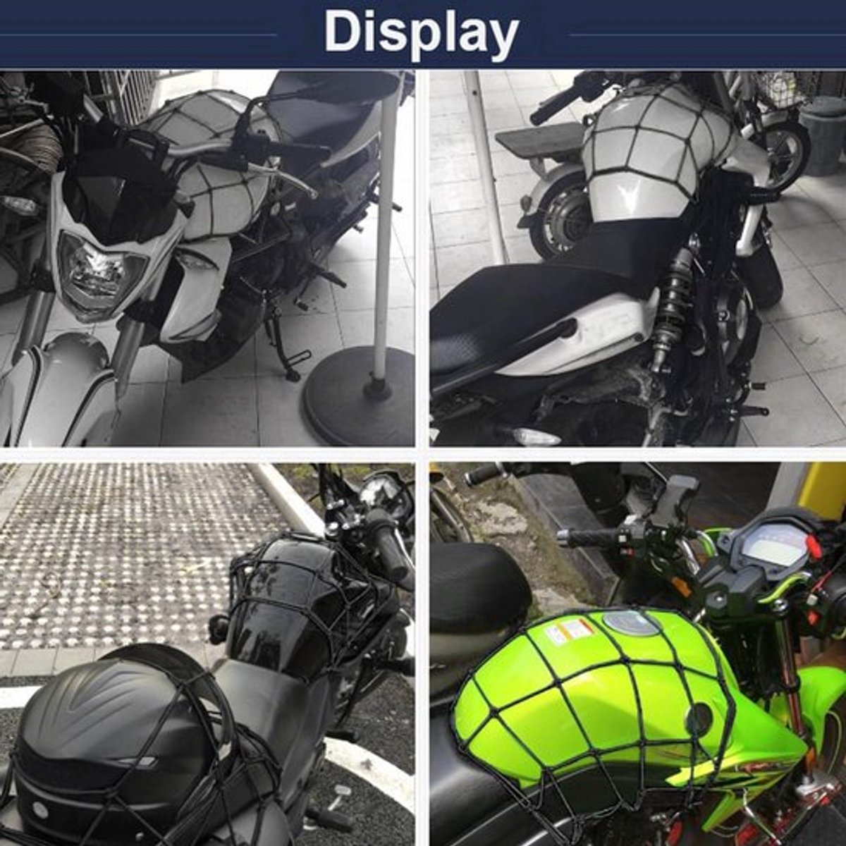 Store_9 - Motorfiets bagagenet - Helmnet met haken - Sterk elastisch