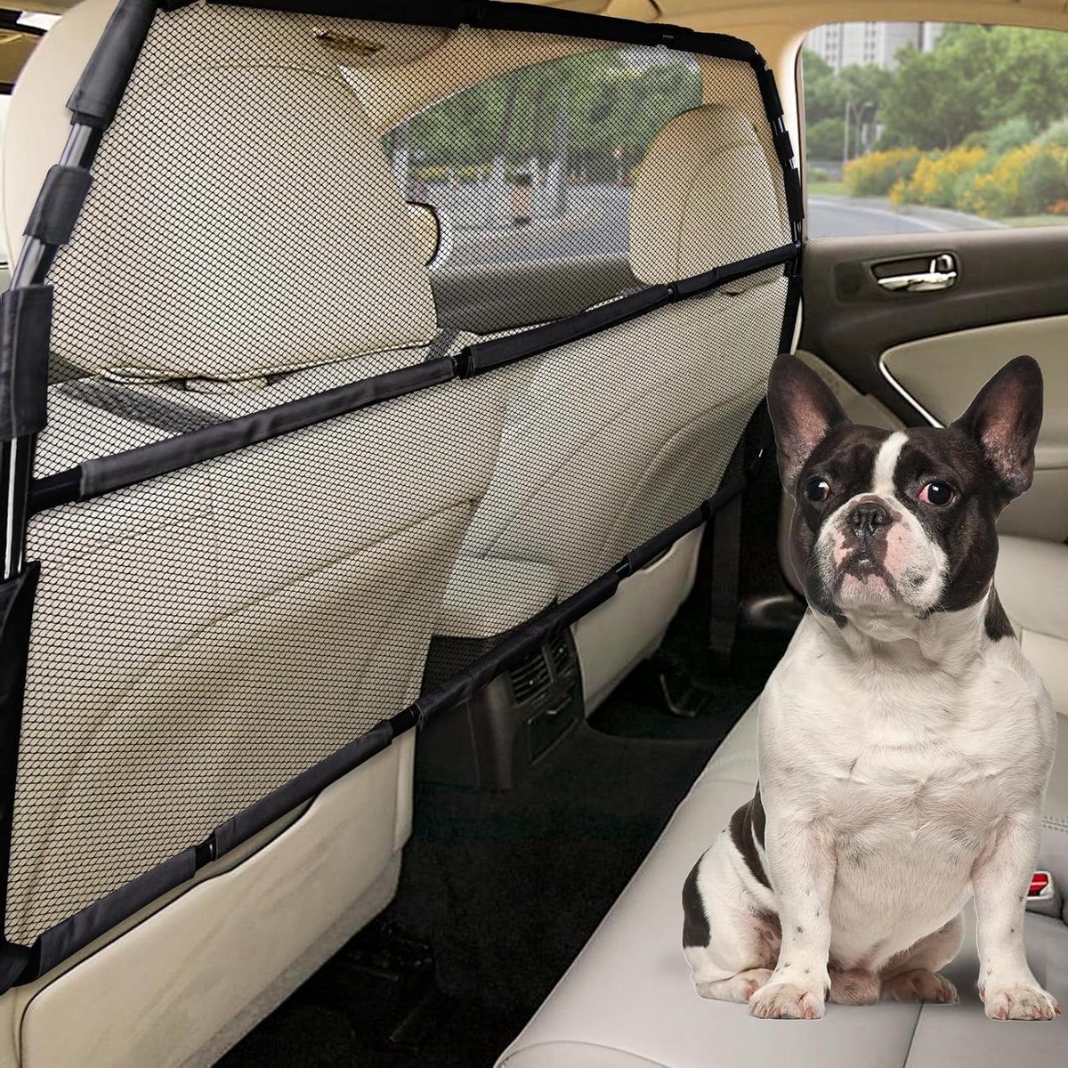 Honden Autobarrière - Hondenhek Auto - Veilig Reizen - Eén-stuks Ontwerp - 50 Inch Breed - Zwart