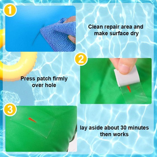 Zelfklevende Waterdichte Reparatiepleisters voor Opblaasbare Producten - 10 Stuks (7 cm x 7 cm) — afbeelding 3