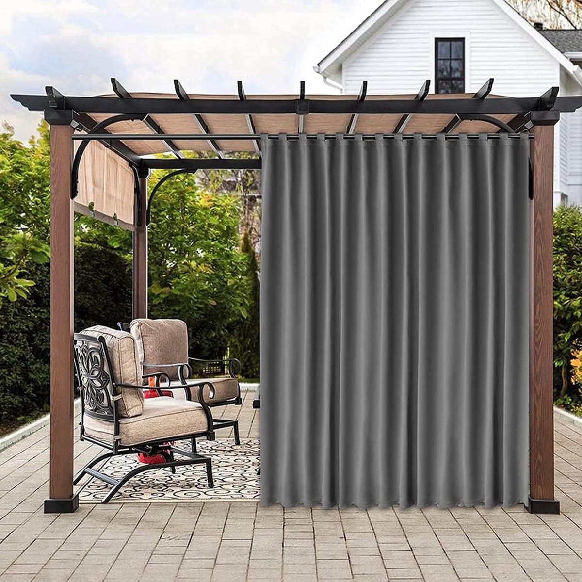 Shading Outdoor Gordijn Waterdicht Waterdicht Waterdicht Balkon Terras Boom Cool Solar Beschermende isolatie Anorganische Installatie 1 Slice Shadow Canvas (Color : Gray, Size : 2mX2.7m)