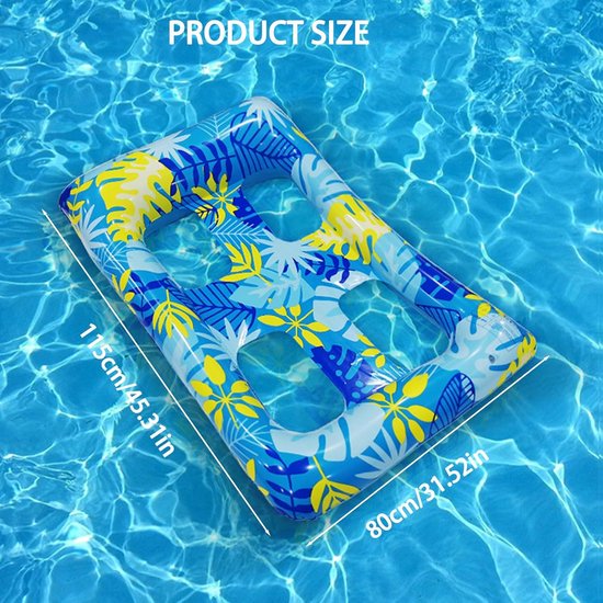 Opblaasbare Waterhangmat voor Volwassenen en Kinderen - Drijvend Luchtbed voor Zwembad en Strand - 115x80 cm — afbeelding 2