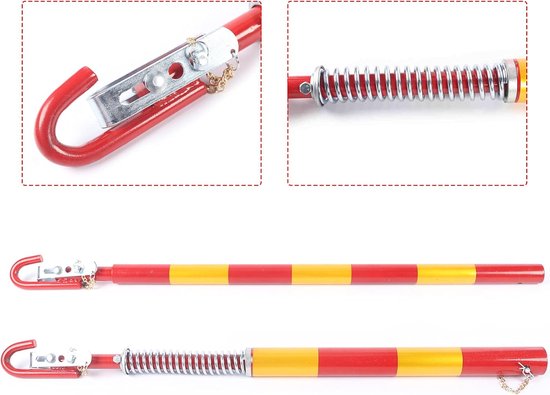 Afsleepstang - Stalen beugel - Voertuigen slepen - Dempingsfunctie - 175 cm - Rood geel — afbeelding 4