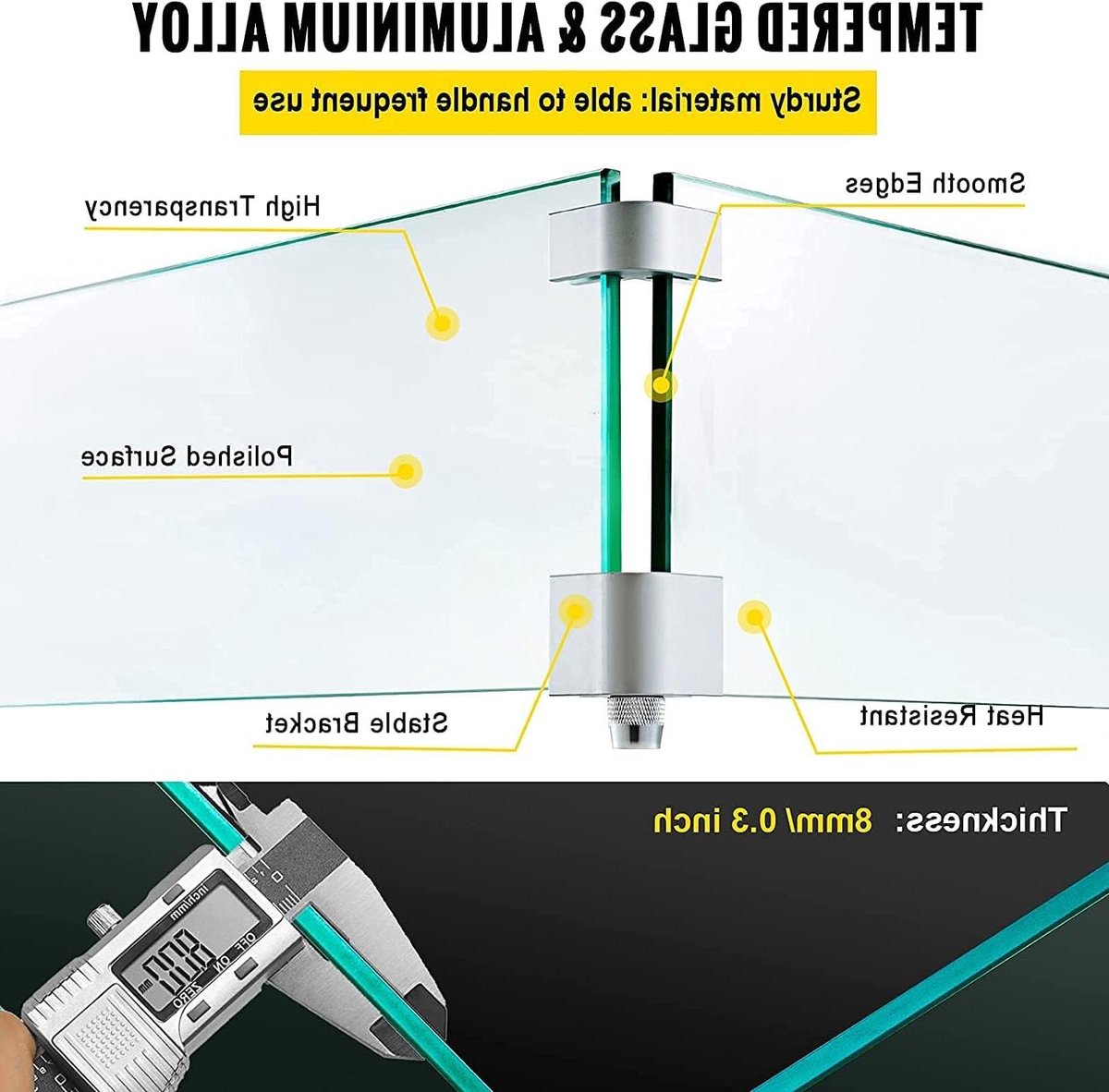 Vuurkorf Windscherm - Buitenhaard Schild - Bescherm Vlammen - Gehard Glas - 74x15 cm - Transparant
