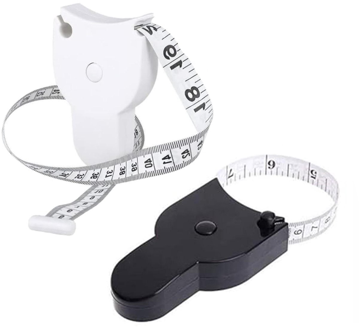 Meetlint Set - Lichaamsmaat Tool - Nauwkeurig Meten - Automatisch Intrekbaar - 150 cm Lengte - Zwart Wit