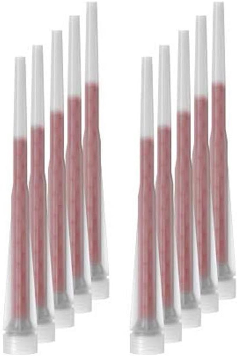 Mengtuit Injectiemortel - Mixer Betonlijm - Mortel Mengen - Homogeen Mengresultaat - 10 Stuks - Rood