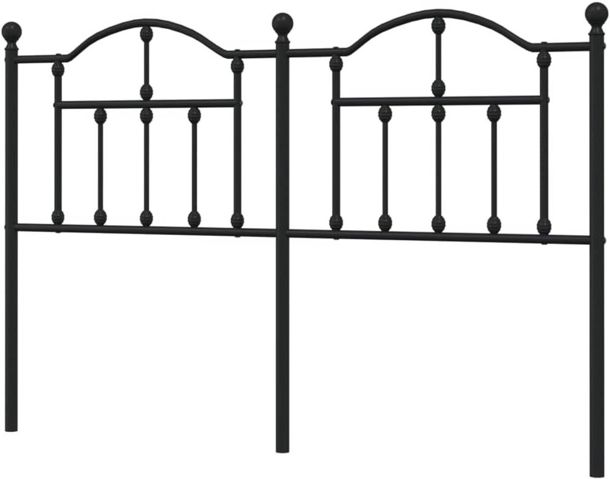 Hoofdbord Metaal - Bedkopstuk - Bed Compleet Maken - Klassiek Trendy Ontwerp - 140 cm - Zwart
