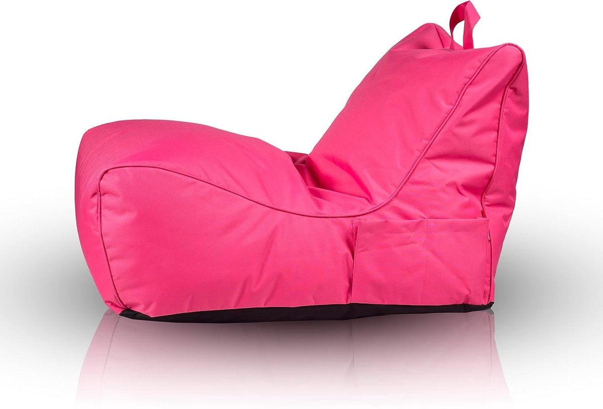 Polyester Poef - Zitzak Fauteuil - Ontspannen Zitten - Met Opbergvak - 80x60x60cm - Roze
