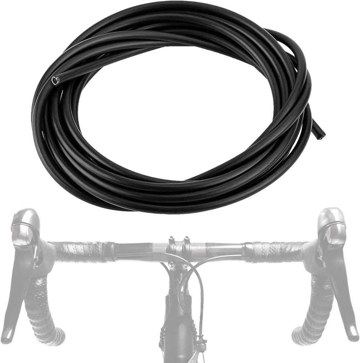 Fiets Schakel Kabel - Versnellingskabel Fiets - Fietsonderhoud - Voorgesmeerde Kabel - 4 mm Diameter - Zwart