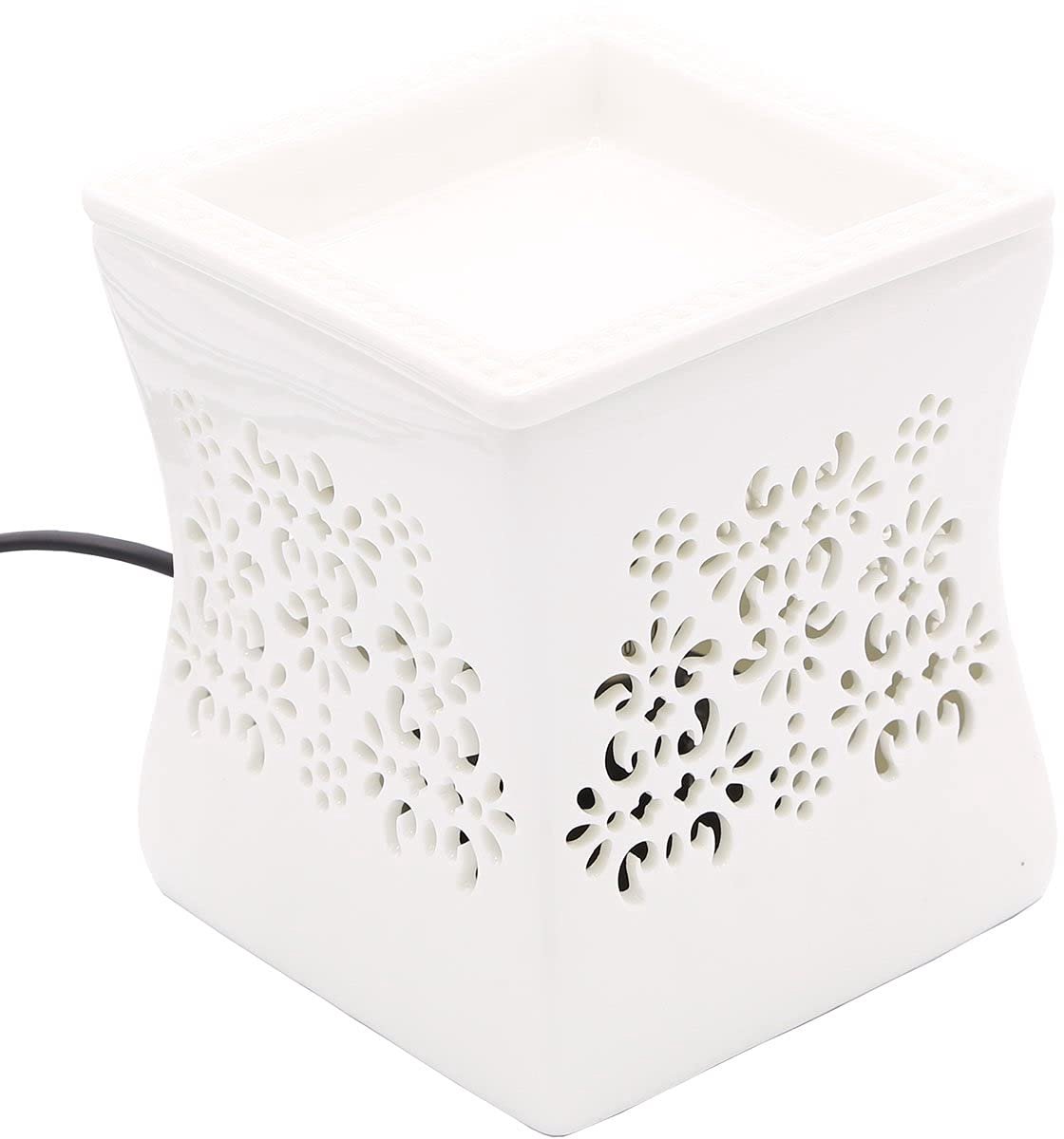 Elektrische geurlamp voor thuis, geurlamp Nata, aromalamp voor geurwas, elektrische kamergeur, witte geurlamp van keramiek, lamp voor kantoor, slaapkamer, yoga