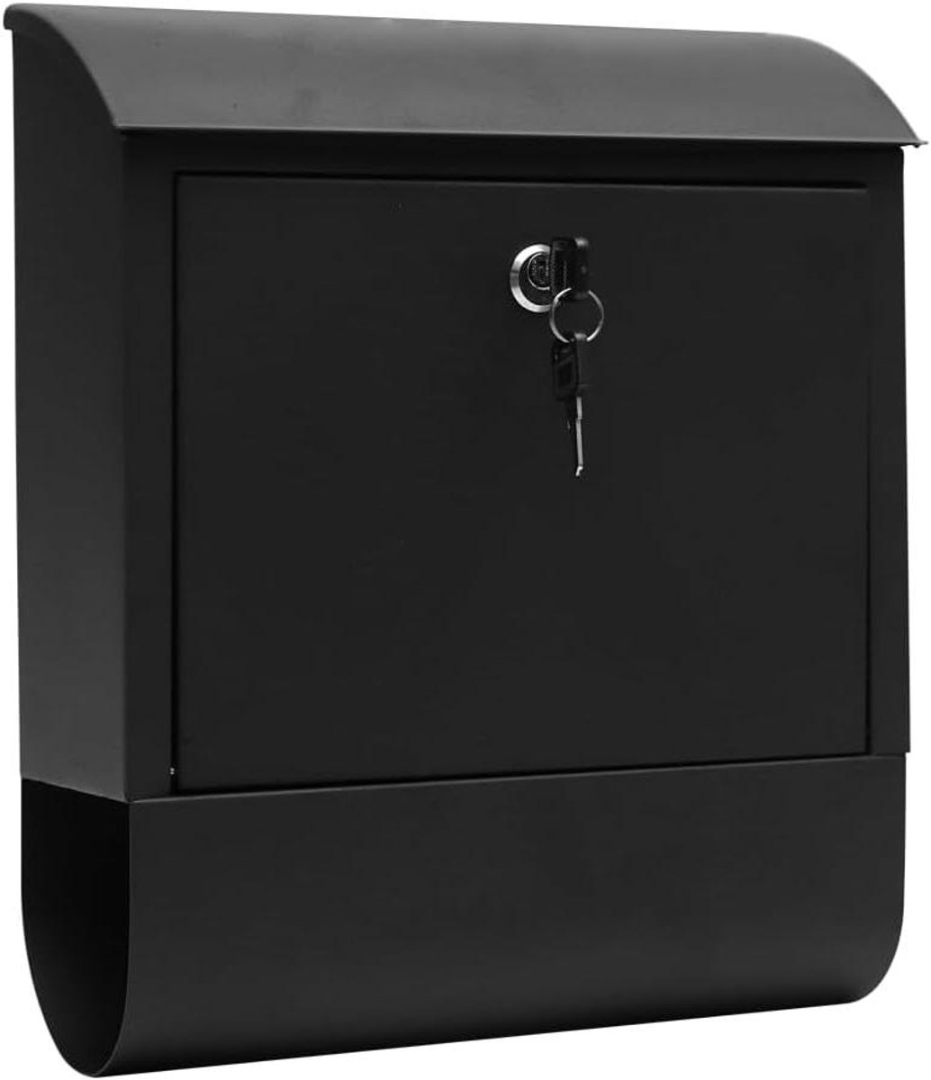 Brievenbus Muur Opgezet - Postbus Gegalvaniseerd - Post Ontvangen - Vergrendelingsmechanisme - Medium Capaciteit - Zwart