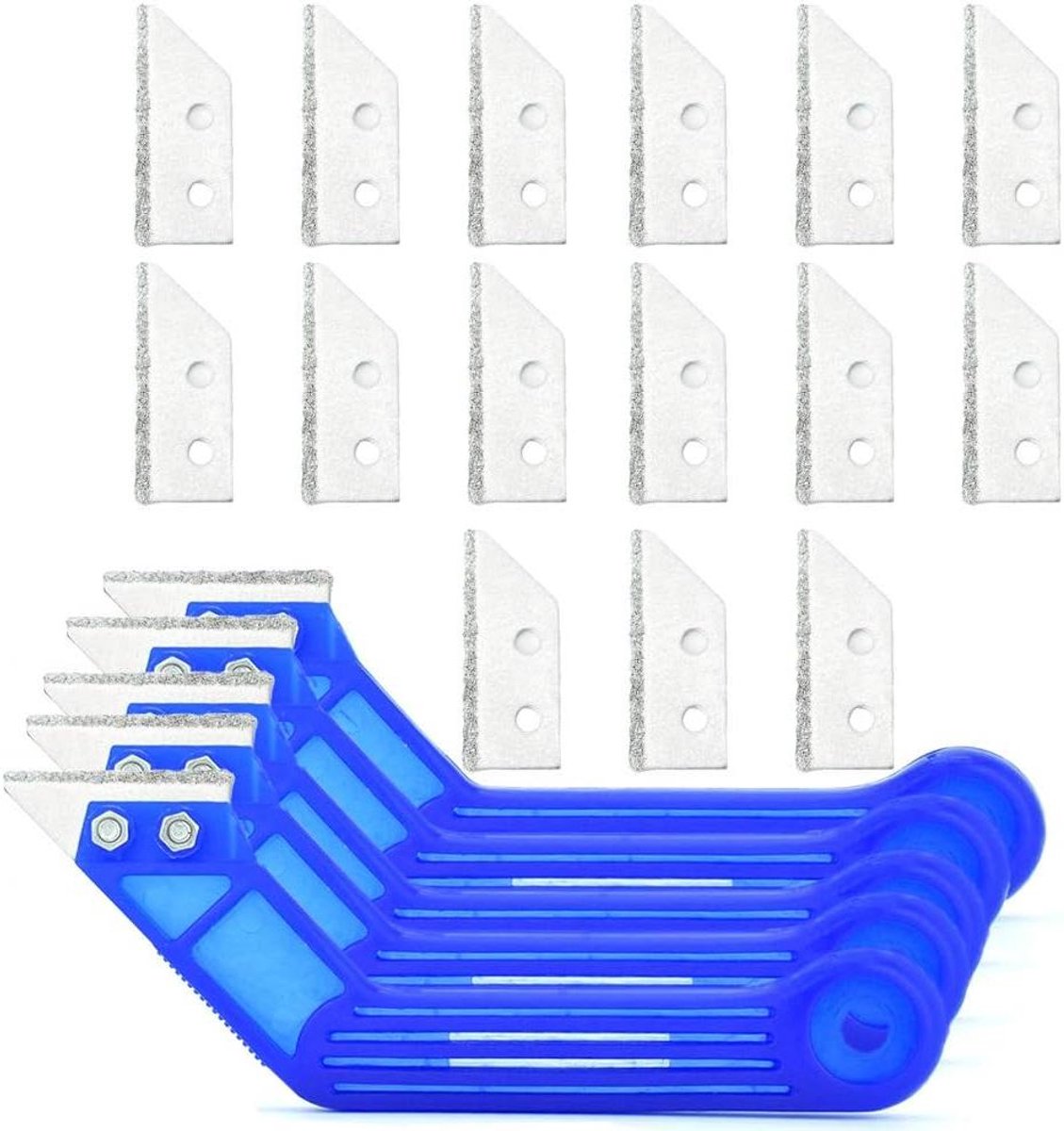Grout Remover Set - Voeg Krabber - Voegen Reinigen - Gehoekte Handzaag - 5 Delig - Grijs
